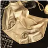 Lujo Ligero Dama Satín Ropa Interior Femenina Antibacteriana, Cómoda, Transpirable y Fresca Seda de Hielo Sin Costuras Verano Cintura Media Sexy