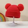 Gorro de Bebé Invierno Lindo Súper Lindo Rojo Año Nuevo Gorro Tejido Infantil Protección para Orejas Cálida Versátil Gorro de Lana