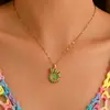 Moda Transfronteriza Nueva Europea y Americana Estilo Marino Retro Goteo de Aceite Colorido Colgante de Caracola Acero Inoxidable Collar para Clavícula Yiwu