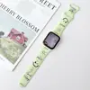 Pulseira de Silicone Estampada com Rosto Sorridente Adequada para Apple Watch Séries 9, 10, S11 iWatch Ultra Pulseira com Fecho Borboleta