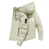 Jaqueta Fina de Primavera e Outono Transfronteiriça Cor Sólida Jaqueta Estampada Tendência Nova Casual Esportiva Jaqueta Masculina de Comércio Exterior