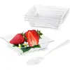 Varios Platillos para Salsa Tazas Cuadradas Tazas para Mousse Plástico Transparente Vajilla Platos para Postre Platos Pequeños para Aperitivos de Fiesta con Cuchara