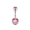 Kit com 8 Peças de Piercing de Umbigo em Aço Inoxidável Transfronteiriço Anel de Umbigo Dupla Ponta com Zircônia Incrustada Brilhante Joia de Piercing Simples e Fashion