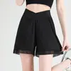 Shorts de Segurança para Maternidade para Evitar Exposição, Shorts Finos de Verão com Caimento Solto, Shorts de Segurança de Cintura Baixa para Mulheres Baixinhas, Roupa de Verão