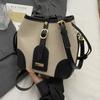 2024 Novo Estilo De Lona Contraste Cor Crossbody Balde Bolsa Outono Feminino E Inverno Senmeng Trendy Niche Design Bolsa De Ombro