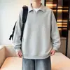 Sudadera deportiva casual suelta versátil para hombre de manga larga de primavera, top tipo jersey para pareja, color liso, simple y moderno