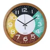 Relógio de Parede Simples de Madeira com Grão Nórdico para Sala de Estar e Quarto, Relógio de Quartzo Criativo Silencioso, Relógio de Moda Minimalista Moderno Venda por Atacado