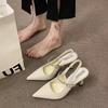 2025 Novo Estilo Sapatos de Salto Alto com Saias para Roupas Externas Estilo Noturno Sapatos Femininos com Strass Sapatos Mary Jane Sapatos de Salto Único Sandálias de Bico Aberto