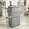 Gabinete de Herramientas para Salón de Belleza Mesa Espejo para Salón de Peluquería Gabinete con Cajones Gabinete de Almacenamiento de Madera para Cortar el Cabello Gabinete de Trabajo para Barbería