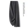 [Calça Gratidão] Calça Scimitar de Arroz Glutinoso de Caxemira Feminina Outono e Inverno Nova Calça Banana Preguiçosa Calça Casual de Perna Reta
