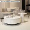 Sala de Estar Apartamento Pequeno Moderno Minimalista Luxo Leve High-End Mesa de Chá 2006 Novo Modelo Redondo Minimalista Mesa de Centro de Ardósia