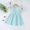 Comercio exterior verano nuevo vestido para niñas niños manga corta estampado vestido de princesa bebé niña vestido con volantes