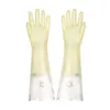 Guantes cómodos para lavar platos en el hogar, Longitud extendida, Cocina para mujer, Forrados con vellón, Látex de goma engrosado, Goma plástica impermeable, Duraderos