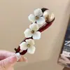 Presilha de Cabelo com Laço Color-Blocked para Mulheres, Presilha Bico de Pato Novo Estilo High-End 2025, Grampo para Parte de Trás da Cabeça, Acessório de Cabelo