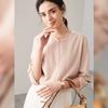 Camisa de Seda para Mulheres 2026 Primavera/Verão Nova Manga Longa Hangzhou Cor Sólida Estilo Ol Camisa de Seda de Amora Pesada Lavada com Areia