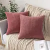 Funda de Almohada de Pana al por Mayor Transfronteriza Funda para Cojín de Sofá Lujo Ligero Tacto de Gama Alta Cojín para Cabecera Cojín para Respaldo Sin Relleno