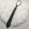 Corbata de Estudiante JK Rayas Blancas y Negras Sin Nudo Lazo Camisa Estilo Universitario Accesorio de Corbata Escolar
