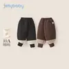 Pantalones infantiles Jellybaby 2026 invierno nuevo estilo pantalones de chándal con forro polar para niñas cálidos pantalones jogger de invierno para niños de 5 años