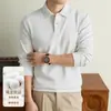 Estilo Old Money Punto Otoño/Invierno Capa Base para Hombre Color Sólido Ropa Interior Camisa POLO Camiseta Casual con Cuello para Hombre Ropa para Hombre