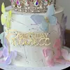 Decoración para Pastel de Cumpleaños Feliz Princesa Estilo Transfronterizo Acrílico Decoración de Pastel de Cumpleaños para Damas Reina