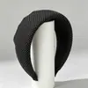 Zhang Ruonan mesmo estilo algodão e linho poá aba larga faixa de cabelo toque de alta qualidade listrada faixa de cabelo pressionar topo da cabeça cabelo grampo de cabelo faixa de cabelo