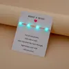 Pulsera de tarjeta de bendición tejida con hilo de cera impermeable, acrílico luminoso personalizado con cuentas de amor, juego de 2 piezas