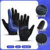 Deportes al Aire Libre Ciclismo de Montaña Guantes de Pantalla Táctil de Dedo Completo Primavera y Otoño Microfibra Resistente al Desgaste Absorción de Impactos
