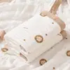 Manta Toalha de Banho para Bebê, Algodão Classe A, Gaze de Seis Camadas, Estampa de Desenho Animado, Manta Absorvente Ampliada para Recém-Nascidos e Crianças, Algodão Puro Classe A