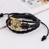 Pulsera Punk de aleación de bronce transfronteriza con cuentas de cuero, 12 constelaciones tejidas, pulsera de cuero de vaca de la constelación de Sagitario