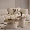 Mesa de centro estilo creme para sala de estar, apartamento pequeno, simples, rede vermelha, ferro, redonda, martini, mesa de centro para casa de família