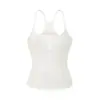 Estilo Puramente Sexy Top sin Mangas de Chica Atrevida con Cuello en U y Tirantes Abotonados, Verano Moderno Versátil Ajustado Corto Casual Deportivo