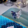 Novo Anel de Dedo Indicador Aberto Borboleta Zircônia Super Fada ins Tendência Design de Moda Celebridade da Internet Elegante Anel de Dedo Versátil