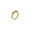 Yuebao Joyería Jade Hetian Natural Plata de Ley S925 Chapado en Oro Patrón de Hierba Tang Semiarqueado Sodalita Anillo de Plata de Gama Alta Nicho