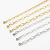 Cadena de Acero de Titanio Estilo Urbano Geométrica Cuadrada de Línea Forma de O, Accesorio de Joyería Versátil de Moda Unisex