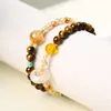 Pulseira Cinco Elementos para Mulheres, Pulseira de Contas de Cristal Branco Natural, Alto Padrão de Luxo Leve, Joias de Nicho Estilo Chinês Novo