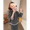 Outono e Inverno Novo Estilo Coreano Feminino Tricô Pequeno Cheiroso Estilo Preguiçoso Rosa Elegante Gola Redonda Suéter Tricô Tops Femininos