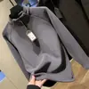 Sudadera Nueva Moda Otoño e Invierno con Cuello Alto y Cremallera, Tejido Grueso con Forro de Felpa para Hombre, Sencilla, Casual, Versátil, Cálida