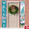 Enfeite de porta de Ano Novo transfronteiriço, cor de primavera, flor, gnomo, decoração de varanda, pátio, decoração interna e externa, cortina de porta