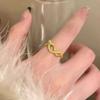 Serpiente danzante ~ estilo retro ins frío anillo liso de serpiente chapado en oro de 18k anillo ajustable de moda de lujo ligero para mujer