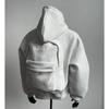 Design Único nas Costas Mochila Tridimensional Cardigan Moletom Masculino Outono Casual Casal Versátil Jaqueta Curta