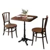 Juego de Mesa y Sillas para Restaurante Occidental Estilo Americano, Mesa y Sillas de Madera Maciza para Cafetería de Postres y Té de Leche, Mesa y Sillas Retro para Cafetería Comercial