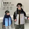 Cortavientos con capucha para niño, nuevo estilo otoño/invierno, chaqueta exterior 3 en 1 para niños, prenda de abrigo cortavientos e impermeable para niños mayores