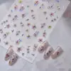 Adesivos de Nail Art em Relevo, Adesivos de Unha Brilhantes de Luxo Leve, Materiais de Nail Art Florais Rosa Retrô, Strass Decorativos para Unhas