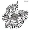 Adesivos de Tatuagem para Costas da Mão Mandala com Padrões Retrô, Adesivos de Tatuagem Florais Exóticos da Moda