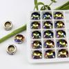 12mm Plata Garras Redondas Satélite Turmalina Diamante Color Gradiente Piedra Preciosa Joyería DIY Calzado Bolsa Accesorios Piedra Cristal
