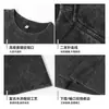 250G Código US Talla GRANDE Algodón Lavado Camiseta Vieja Verano Hombres y Mujeres Retro Lavado Manga Corta