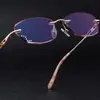 Gafas Miópicas para Mujer Pueden Equiparse con Montura de Titanio Puro Sin Montura Corte de Diamante Ultraligeras con Acabado Anti-Luz Azul Gafas Ópticas que Cambian de Color