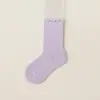 Calcetines Versátiles Estilo Princesa para Niñas de Media Pantorrilla Calcetines Ins Coreanos 2026 Nuevos Calcetines Infantiles de Color Sólido con Borde Fruncido