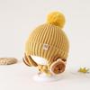 Gorro Chenjing para Bebé Otoño e Invierno Nuevo Estilo Coreano Lindo Animal Decorativo Bola de Pelo Gorro de Punto Cortavientos Cálido Gorro Protector de Orejas