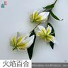 Flame Lily Ramo Único 3-cabeça Filme Guirlanda Casamento Área de Boas-vindas Arranjo de Flores Falsas Palco Estrada Flor de Seda